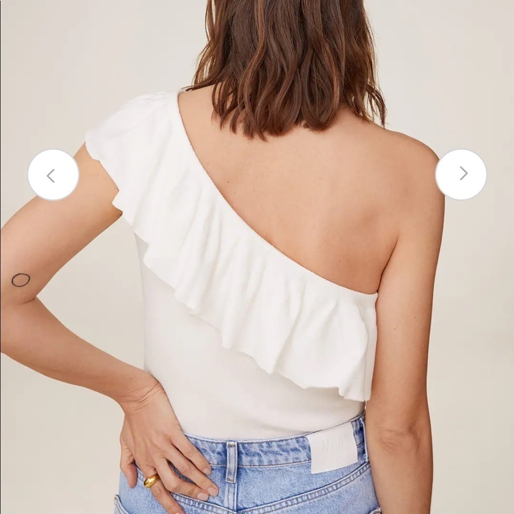 Mango One Shoulder Ruffle Top - NWT! - Picture 2 of 11